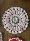 Lot Of 4 Vintage Crocheted Potholders Trivet Handmade