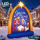 7ft Tall Christmas Inflatable Nativity Scene Outdoor Decoration  Blow Up Manger