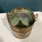 Antique Vintage Primitive Hammered Copper Brass Pot Bucket Pail Vessel 3 4   