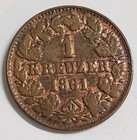 1861 German States Nassau 1 Kreuzer Coin