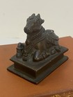 Vtg  Indian Bronze Nandi Bull God Idol Miniature Figurine