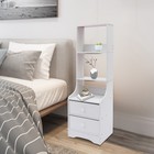 Modern Nightstand W  Drawers Narrow Side Table Bedside Table With Storage Shelf