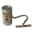 Vintage Coors Banquet 3d Beer Can Advertising Tie Tack With Chain Lapel Pin