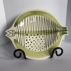 Gunvor Olin-gr  nqvist Arabia Finland Fish Plate Platter 11 25  Green Black 1950s