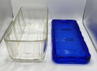 Hazel Atlas Glass Refrigerator Food Storage Box  Criss Cross  Vintage  8 5 
