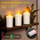 6 Pcs 3 54x1 6 Inch Rechargeable Tea Lights Flameless Candles Remote Usb