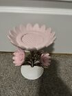 Bath   And Body Works Pink Metal Flower 3-wick Candle Holder Pedestal Nib 2025