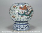 10  Xuande Marked Blue White Porcelain Pastel Dragon 7-hole Official Hat Stand