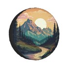 Spare Tire Cover For Rv Camper Trailer Mountains 15 Inch Mountains Sunset
