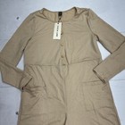 Shein Lune Beige Long Sleeve Pant Jumpsuit One-piece 3 4 Button Front Women   s M