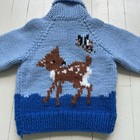 Vintage Toddler Cowichan Style Deer Fawn Duck  Sweater-2t 1960s