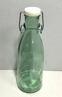 Vtg Green Recycled Glass W swing-top Lid Stopper Farmhouse Spain