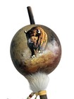 Hand Painted Dance Gourd Rattle  ceremonial  santa Fe Style New   Buffalo