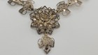 Vintage 850 Silver Filigree Floral Necklace 18  Earrings Ring Set 30g
