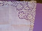 Vintage Needle Lace Embroidered Linen Wedding Bridal Handkerchief 