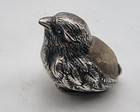 Nice Size Antique Silver Chick   Bird Pin Cushion Sheffield 1905 Mordan