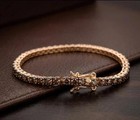 14k Rose Gold Plated 6ct Round Cut Lab Created Diamond Tennis Bracelet