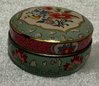 Vintage Daher Floral Round Tin Container Floral Design Made In England