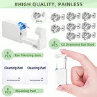 24 Pcs Ear Piercing Kit Disposable Ear Piercing Gun Kit With 8 Pcs Self Piercing
