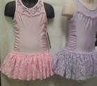 Danshuz Girls Laceback Dance Dress 2 Colors Nylon Spandex 2736c Bow Back Ruffles