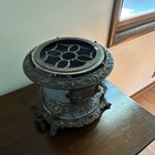 Cast Iron Freestanding Heating Stove  Gray Glass Door  1 Burner Top