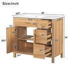 36  Wood Bathroom Vanity With Solid Wood Frame  2 Soft Close Doors  3 Soft