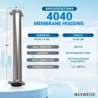  1-12 Pack  4040 Membrane Housing Reverse Osmosis 304 Stainless Steel 4 x40 