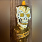 Modelo Negra Dia De Los Muertos White Candle Skull Beer Tap Handle Breweriana