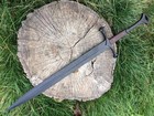 Custom D2 Steel Hand Forged Sword With G-10 Micarta Handle Black Leather Sheath