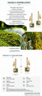 Natural Moss Agate Square Drop Earrings S925 Sterling Silver Women Gift