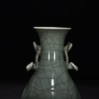 8 7  China Old Classic Porcelain Song Dynasty Guan Kiln Marked Ruyi Ear Vase