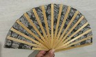 Bamboo Folding Hand Fan Portable Chinese Japanese Style Fabric Black   White 