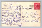 Fishing Camp Man   Vintage Grahamsville New York Linen Sullivan County 1952