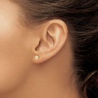 14k Solid Yellow Gold Round Cz Stud Earrings