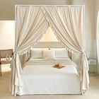 Princess Canopy Bed Curtains With Top Ties - Windproof   Lightproof For Girls  