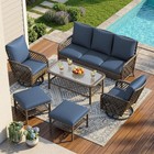 7-piece Outdoor Sectional Sofa Set With Swivel Rocker Chairs  Ottoman   Table