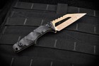 Bawidamann Blades Stark V2 Acid Etched Bronze Blade W  Sheath   Dcc Clip