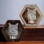 Custom Pet Loss Gifts  Cat Fur Memorial Box  Personalized Dog Portrait Gift