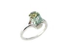 19thc Antique 2ct Green Amethyst Poland silver Ring  Ancient Celtic Roman Amulet