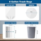 8 Gallon Trash Bags  50 Count Medium Garbage Bags Trash Can Liners
