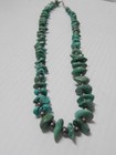 Vintage Navajo Turquoise Nugget   Bead Shamam Style Necklace - Xlnt Gift  