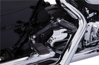 Ciro Black Adjustable Passenger Foot Peg Mounts For 1993-2025 Harley Touring