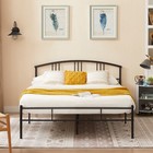 Twin Full Queen Size Metal Bed Frame With Headboard Steel Slats Support Modern