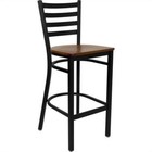 Home Square Hercules 31  Ladder Back Metal Bar Stool In Cherry - Set Of 2