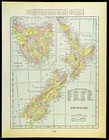 Antique New Zealand Map Tasmania Wall Art Original Ca 1902 Antique Wellington