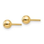 10k Yellow Gold Polished 4mm Ball Post Stud Earrings 0 11gm L-4 Mm  W-4 Mm