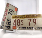 License Plates Indiana Vintage 1983  1979 Same Number Different Years Lot Of 2