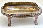 F b  Rogers Silver Plate Lion Footed Hinged Roll Top Butter Dish