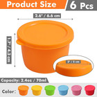 Nonstick Silicone 2 4oz Salad Dressing Container To Go  6 Pack Small Sauce Stora
