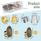 Zmaagg Thimbles For Hand Sewing  8 Pcs Sewing Thimble Kit  Metal Finger Protecto